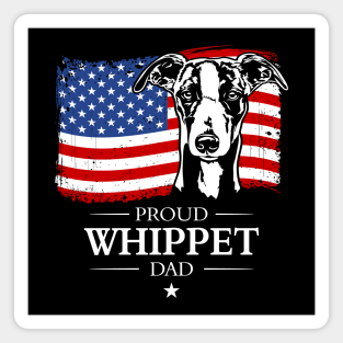 Proud Whippet Dad American Flag patriotic dog Magnet